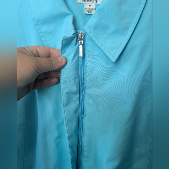 LILLY PULITZER Women Raincoat Style Trench Coat Blue Color With Pockets Size M - Picture 5 of 11